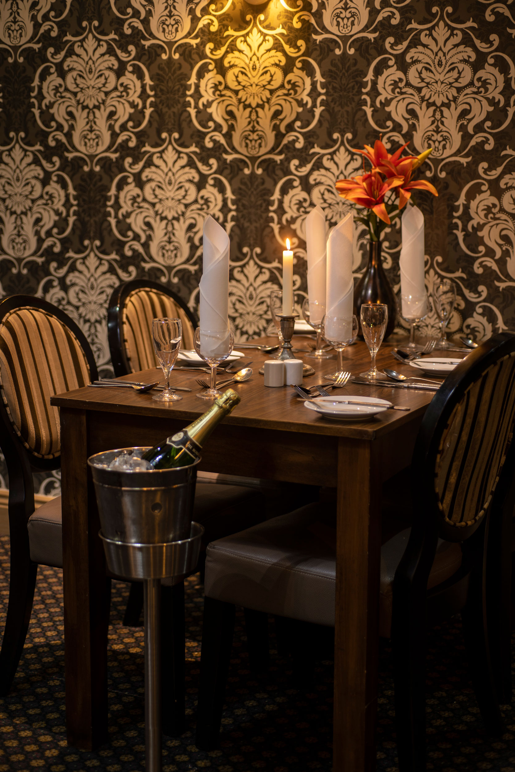 Romantic Meal Setting at the Wessex Hotel Somerset