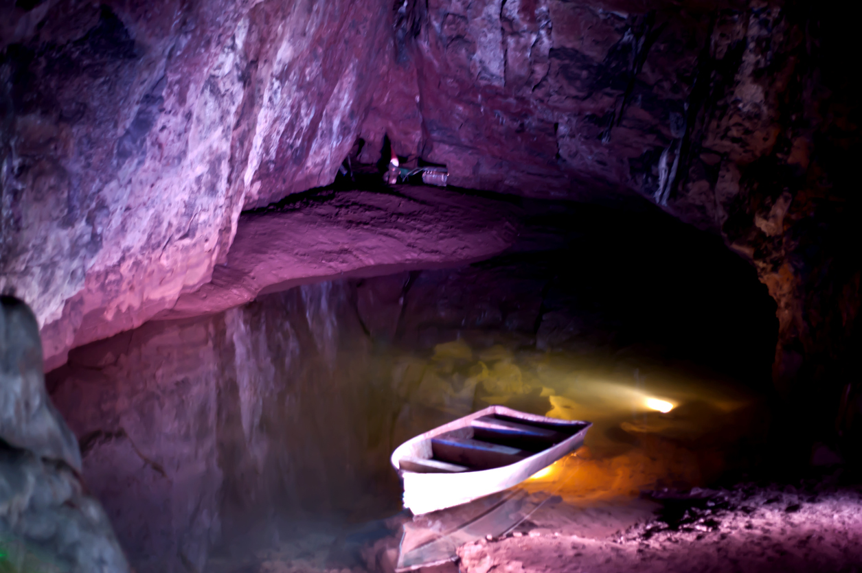 boat in the cave