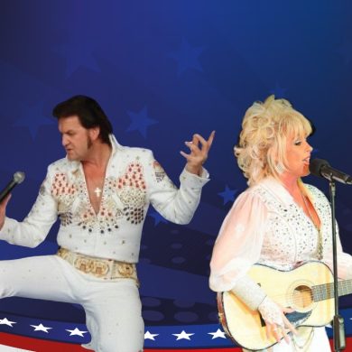 Elvis and Dolly Parton tribute act performing at the Wessex Hotel in Street Somerset